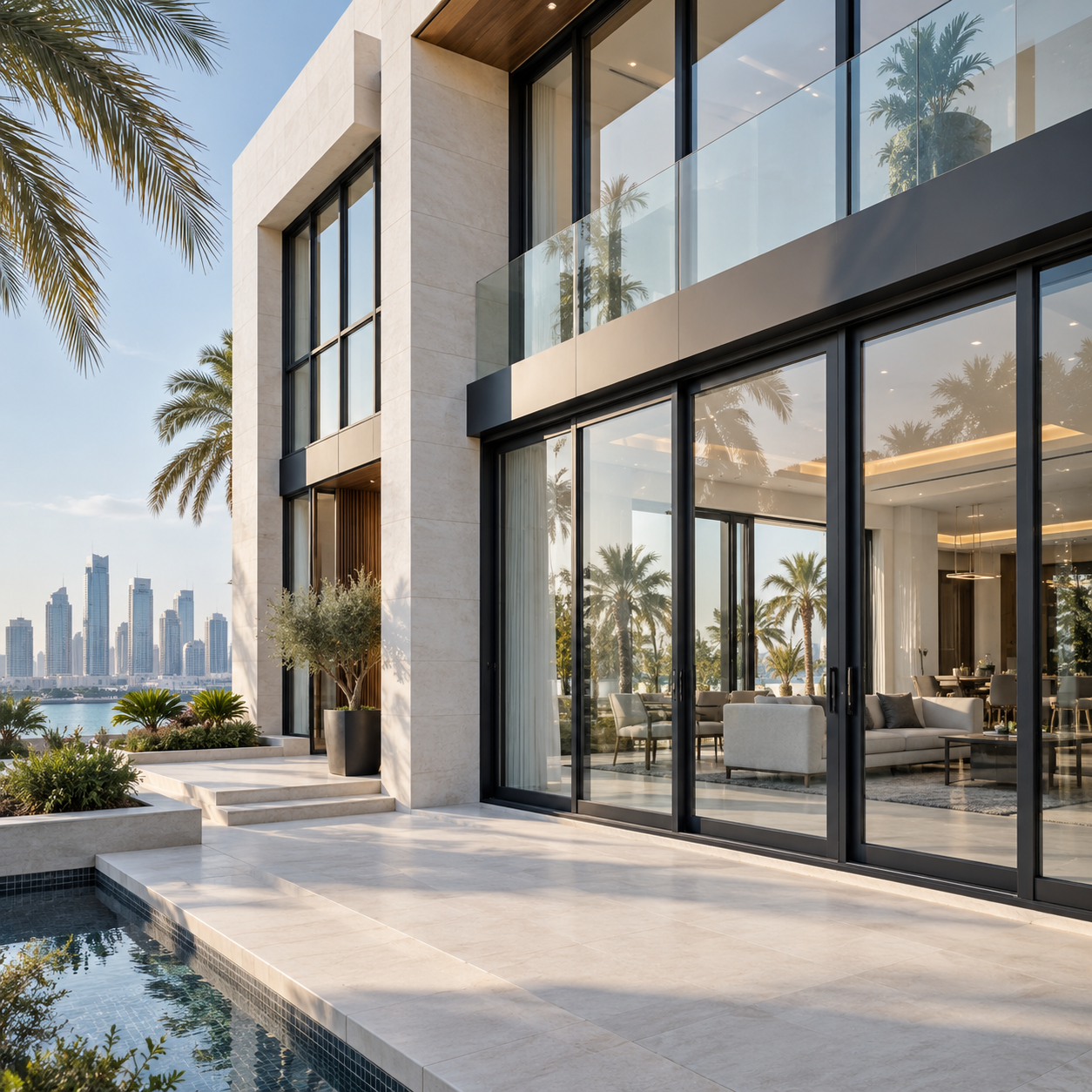 Modern aluminium doors and windows installation