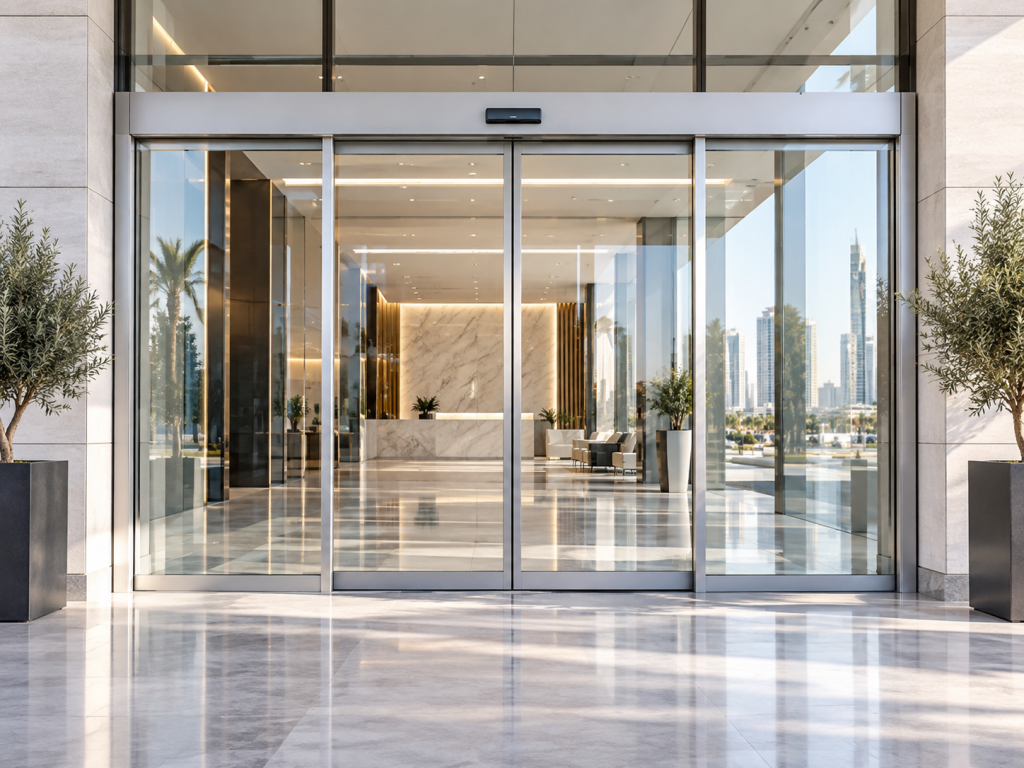 Automatic sliding glass door installation